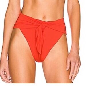 WeWoreWhat Riviera High Waisted Bikini Bottom Spicy Orange Size L NEW